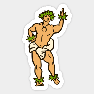 Male Hula Dancer Illustration Sticker